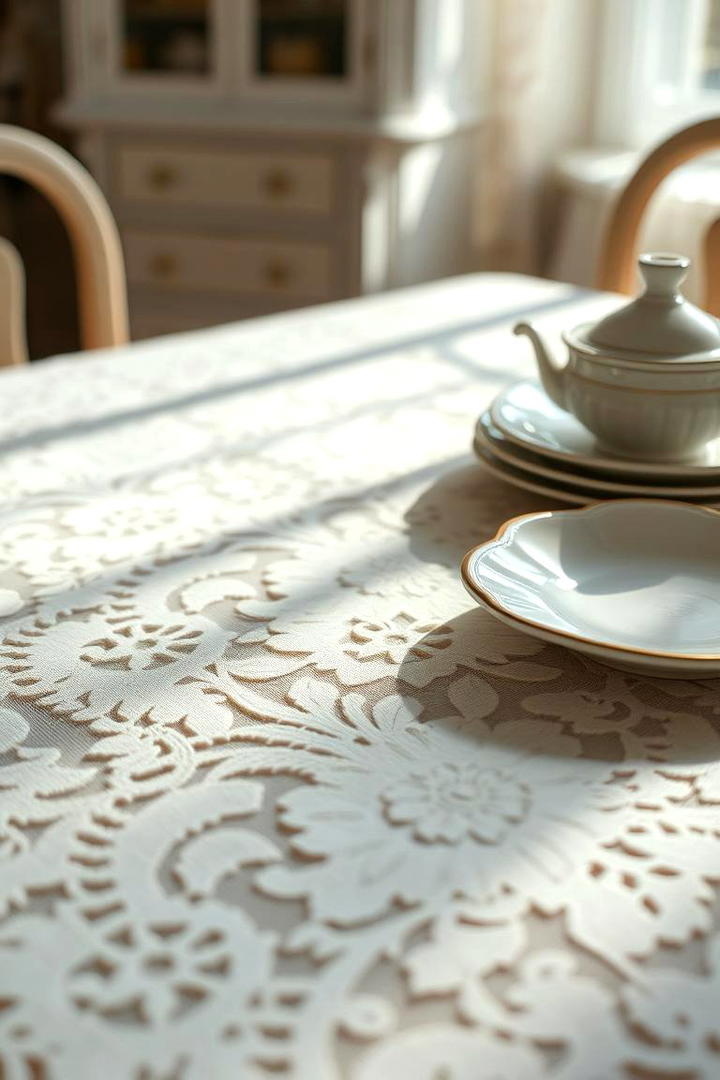 Vintage Lace Detailing - 21 Dining Room Table Decor Ideas