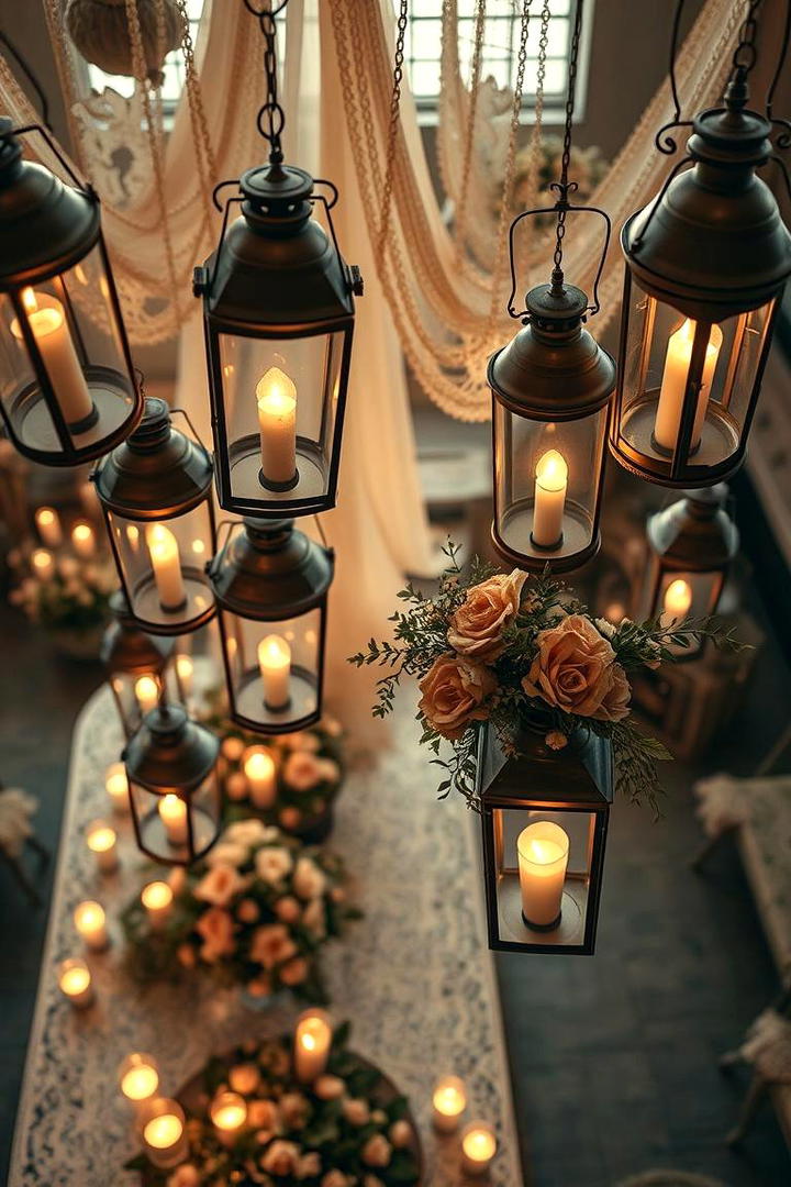 Vintage Lantern Extravaganza - 30 Tall Wedding Centerpiece Ideas