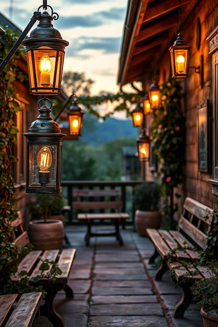 Vintage Lantern Lighting - 30 Rustic Patio Ideas