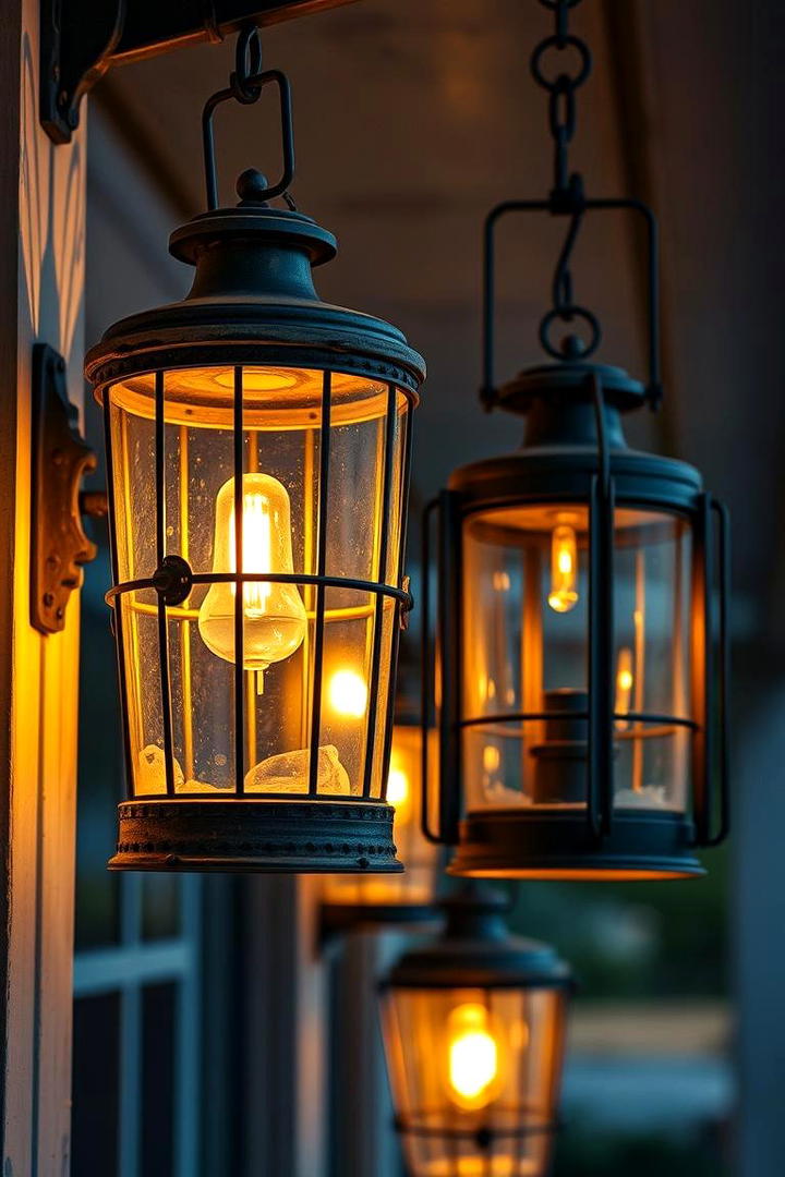 Vintage Lantern Lighting - 21 Fall Porch Decor Ideas