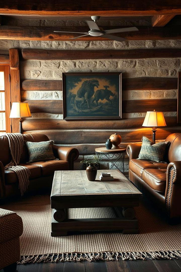 Vintage Leather Furniture - 21 Rustic Living Room Ideas