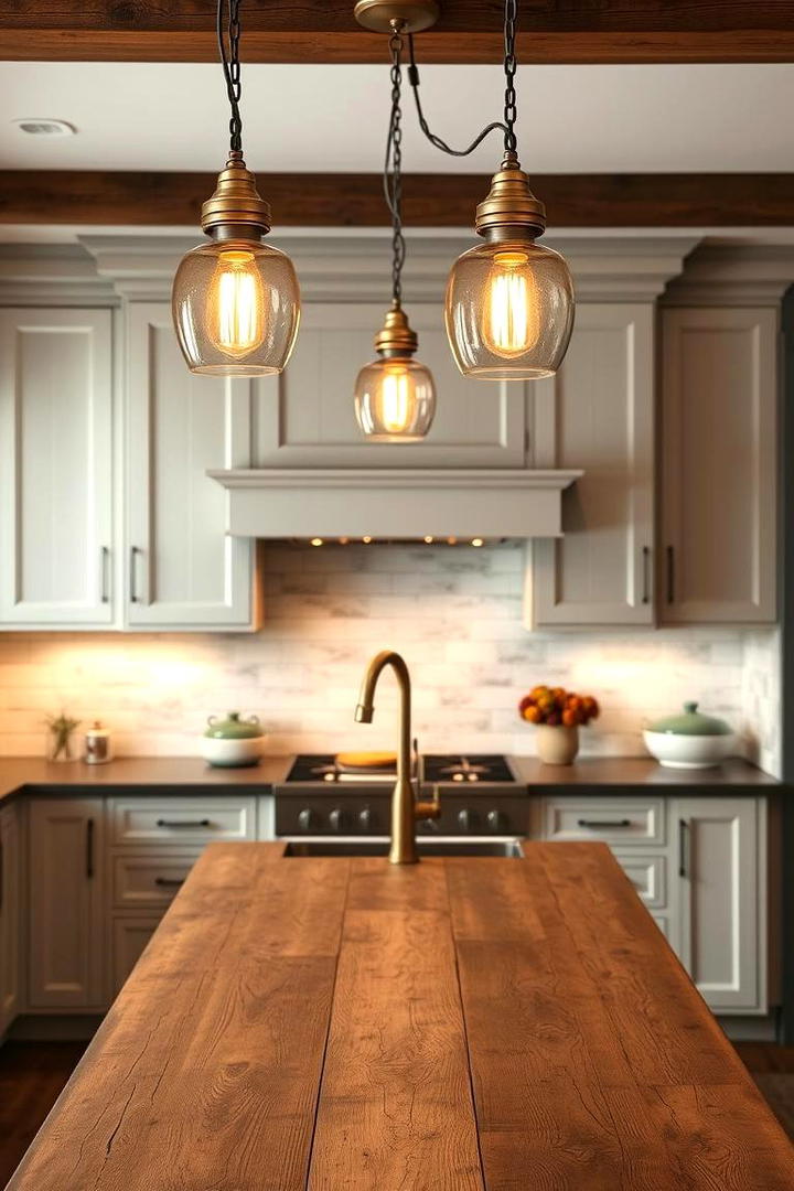 Vintage Lighting Fixtures - 21 Farmhouse Kitchen Ideas