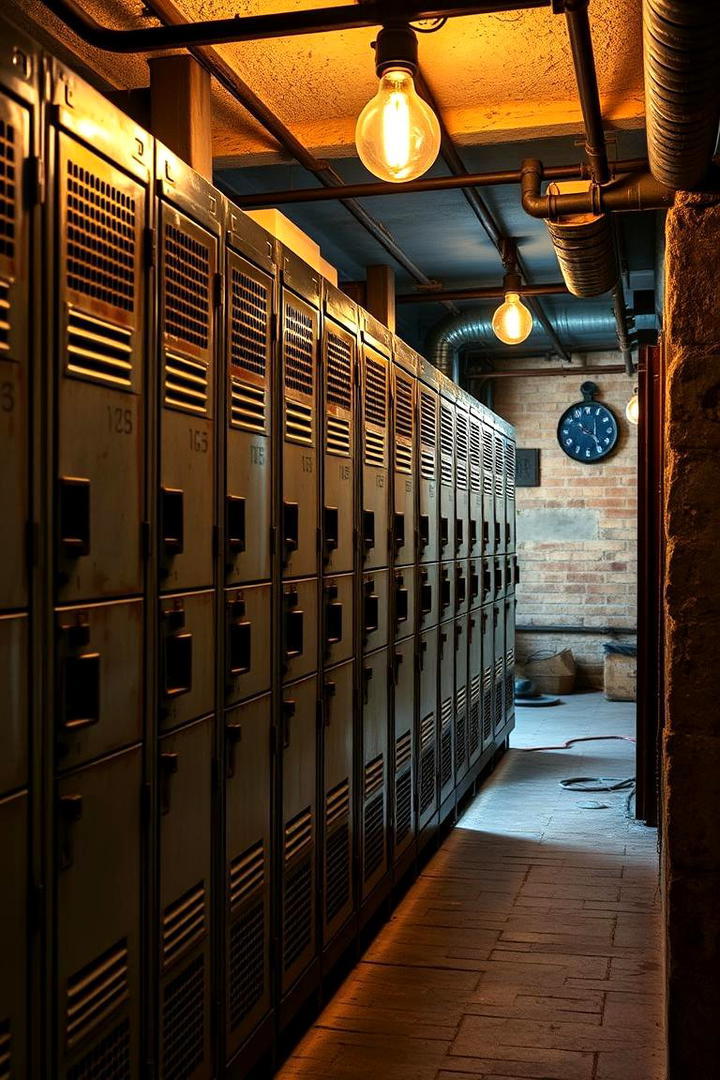 Vintage Locker Style Cabinets - 21 Basement Storage Ideas