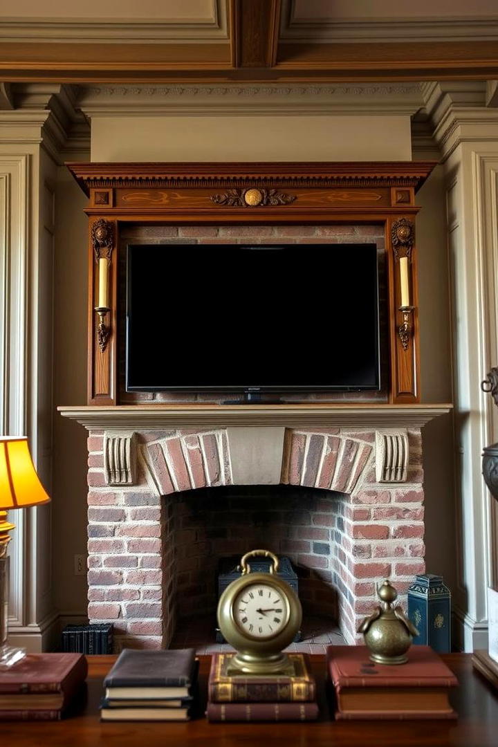 Vintage Mantel Revival - 21 Tv Over Fireplace Ideas