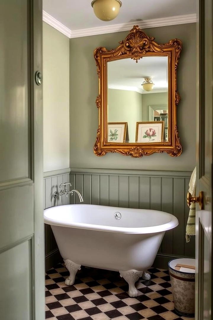 Vintage Mirror Accents - 30 Cottage Bathroom Ideas