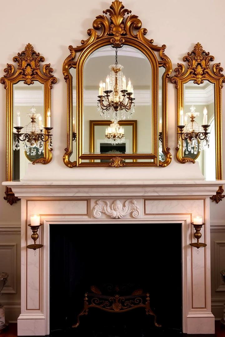 Vintage Mirror Accents - 21 Fireplace Decor Ideas