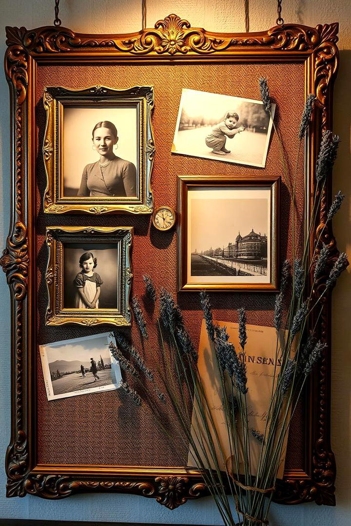 Vintage Photo Board - 30 Photo Display Ideas