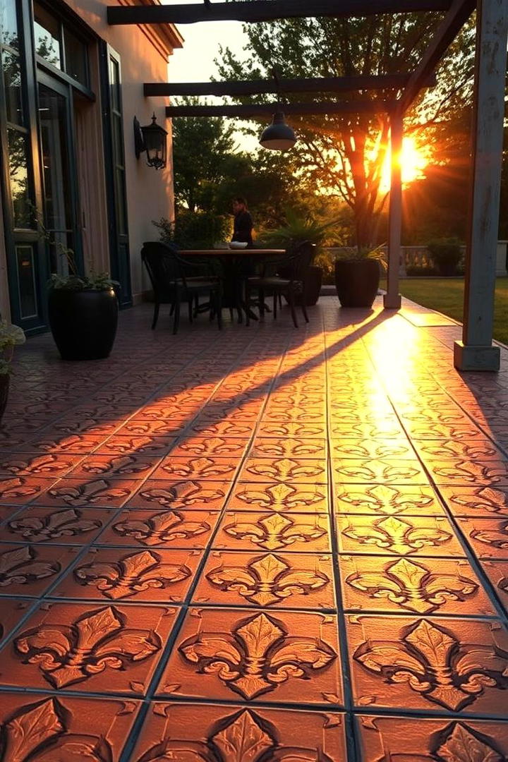 Vintage Stenciling - 30 Painted Concrete Patio Ideas