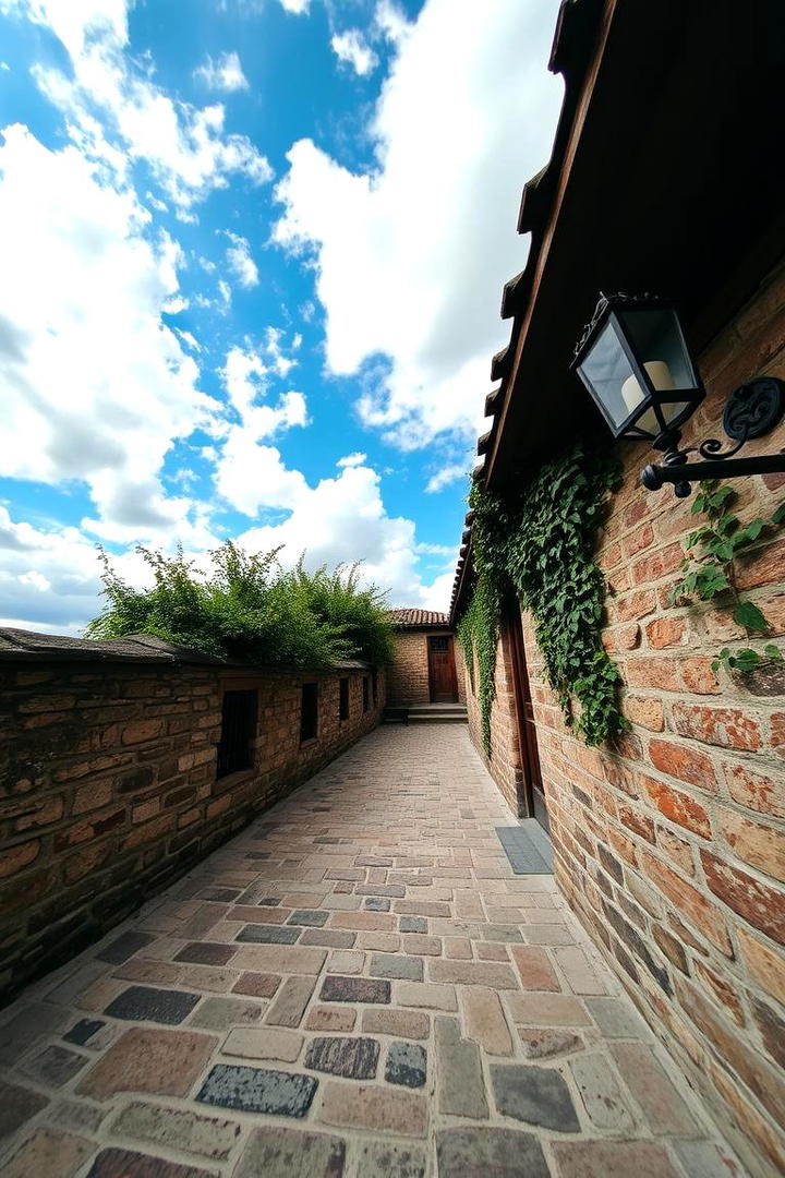 Vintage Stone Covered Path - 30 Covered Walkway Ideas