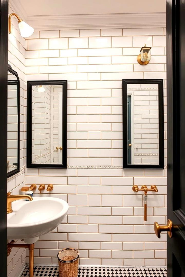 Vintage Subway Tile Charm - 21 Bathroom Accent Wall Ideas