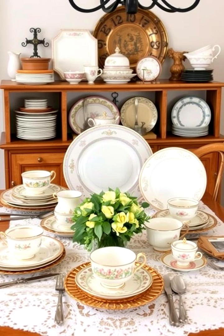 Vintage Tableware Displays - 21 Dining Table Decor Ideas