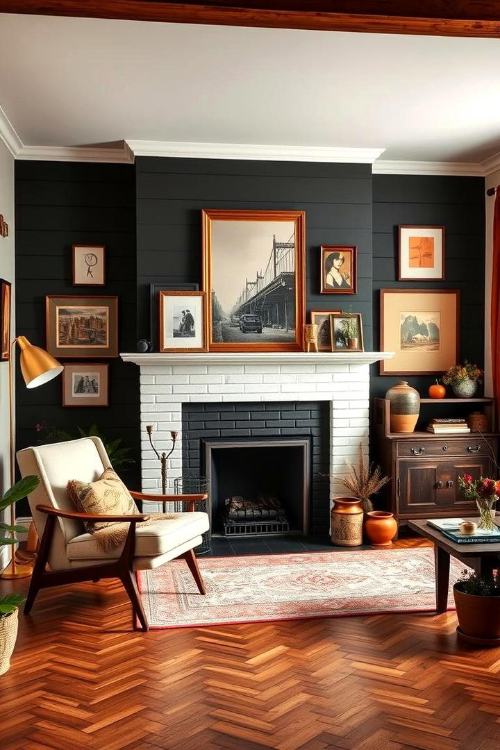 Vintage Urban Fusion - 21 Black Shiplap Fireplace Ideas