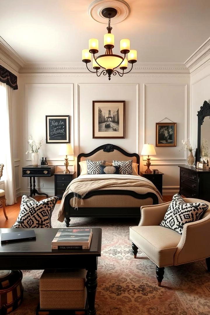 Vintage Vibes Cream and Black Chic - 21 Cream and Black Bedroom Ideas