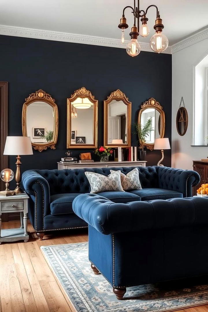 Vintage Vibes with Navy and Grey - 30 Navy Blue and Grey Living Room Ideas