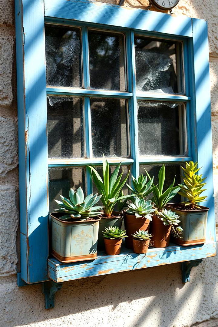 Vintage Window Garden - 21 Vertical Garden Ideas