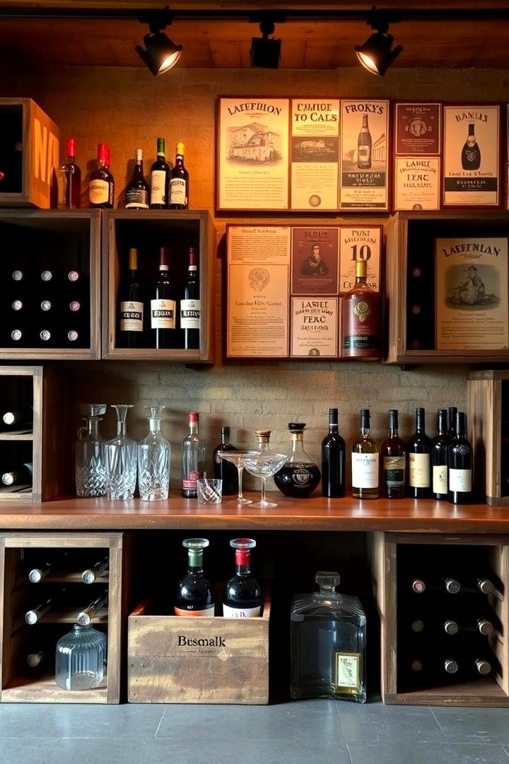 Vintage Wine Rack Bar - 30 Home Bar Ideas On A Budget