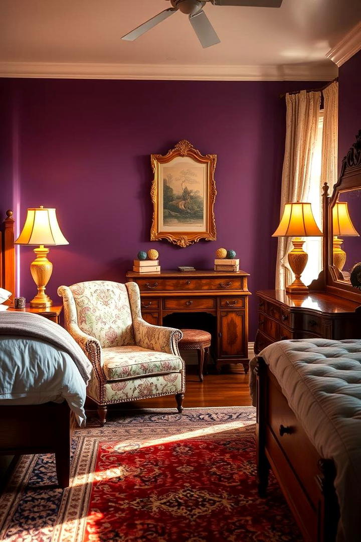 Violet Vintage Charm - 30 Purple Bedroom Ideas