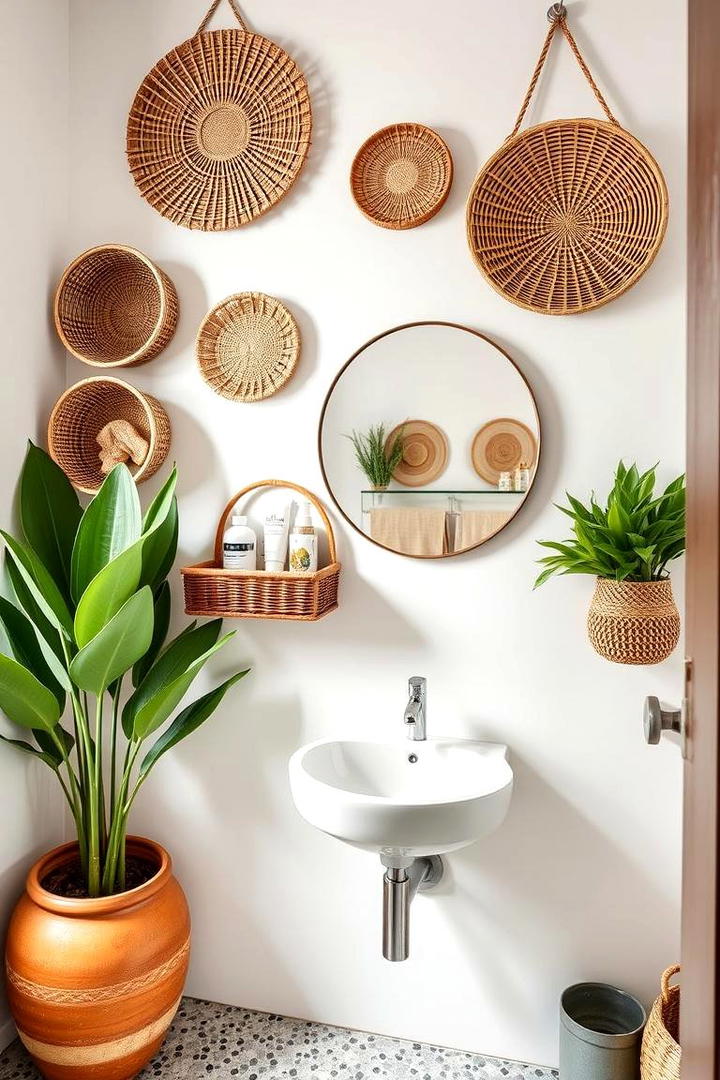 Wall Mounted Baskets Modern Flair - 21 Bathroom Organization Ideas