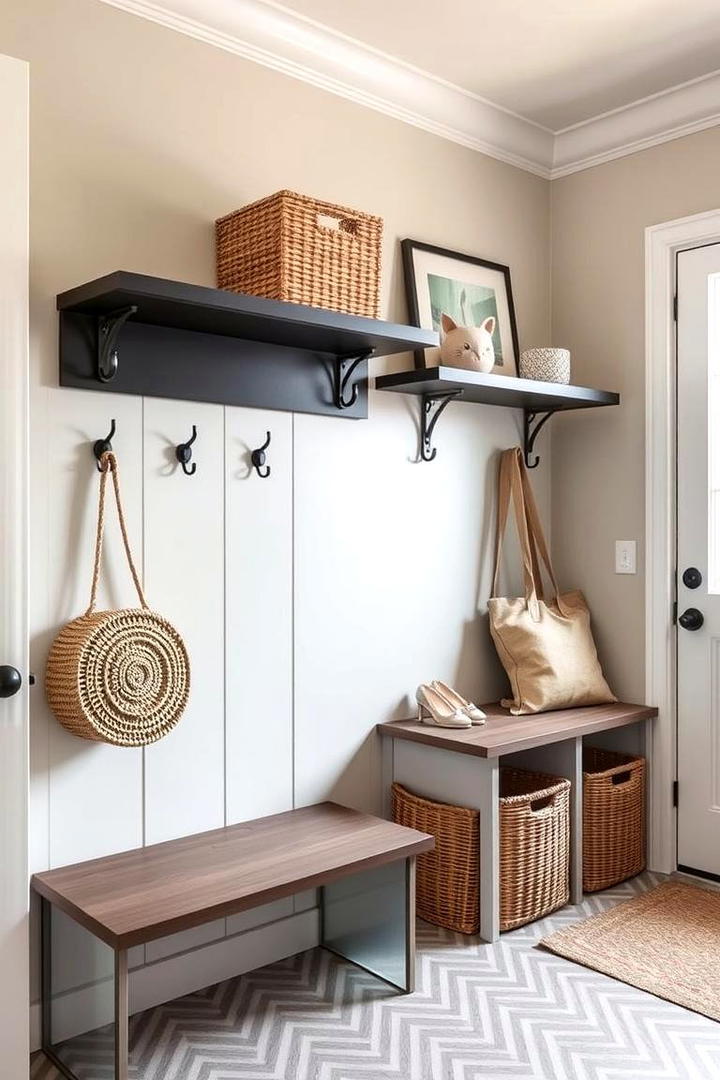 Wall Mounted Hooks and Racks - 21 Mud Room Ideas