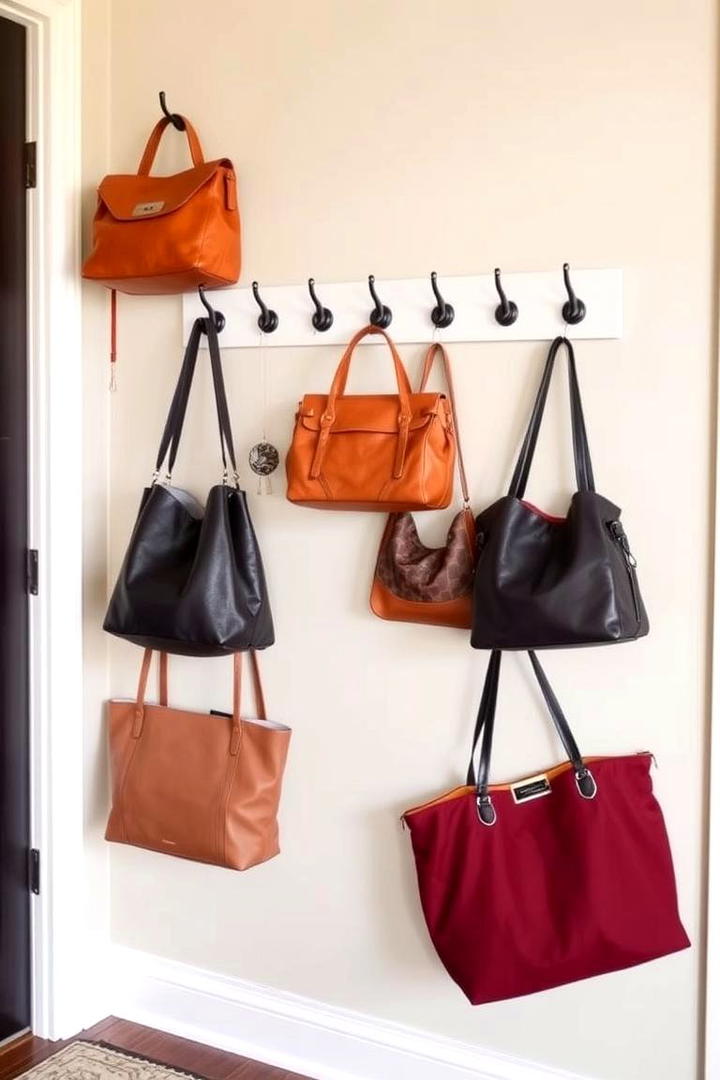 Wall Mounted Hooks for Easy Access - 17 Purse Storage Ideas