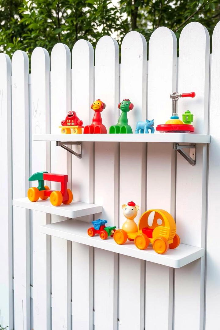 Wall Mounted Outdoor Shelves - 30 Outdoor Toy Storage Ideas