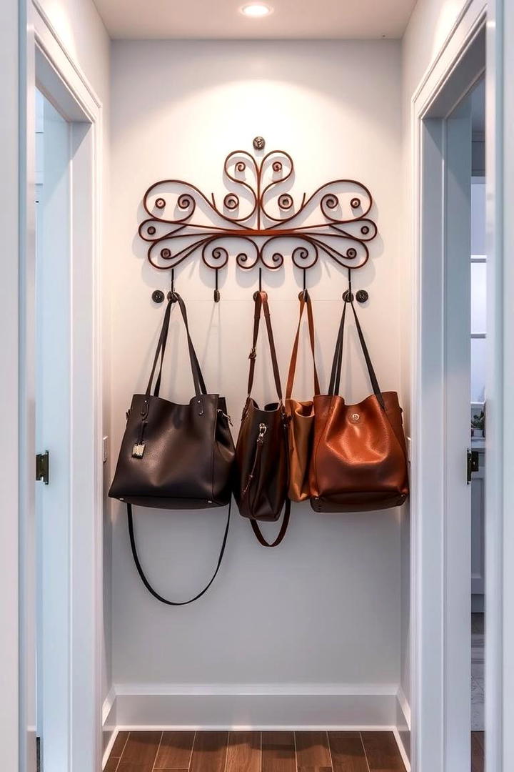 Wall Mounted Purse Rack - 17 Purse Storage Ideas