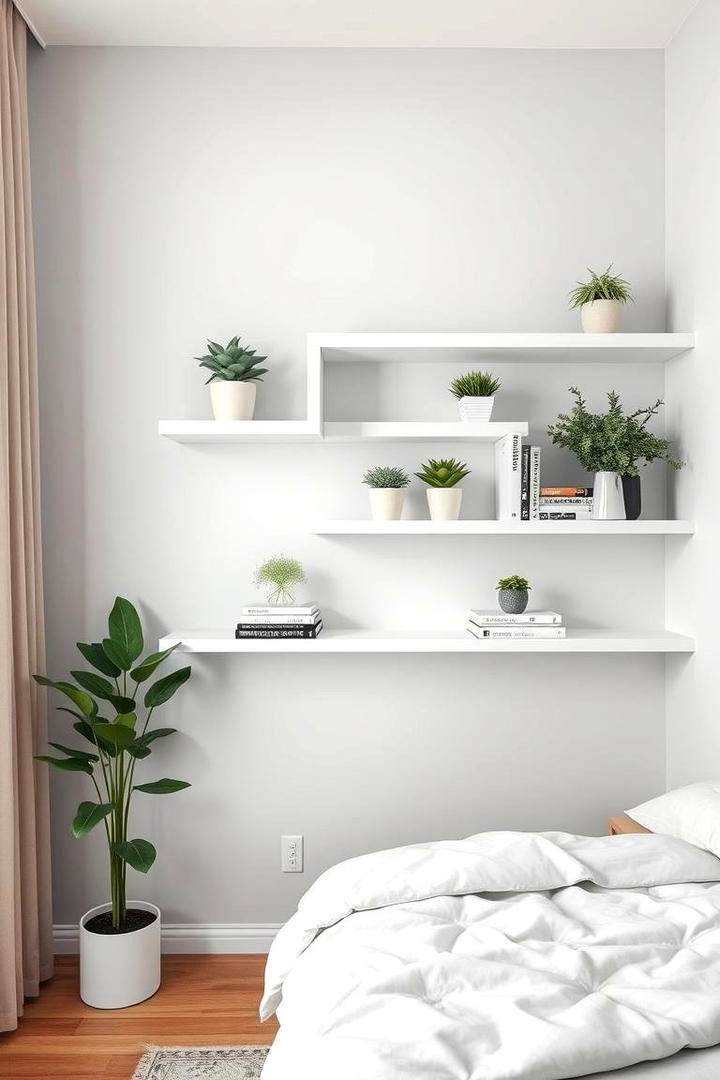 Wall Mounted Shelves - 21 Small Bedroom Ideas