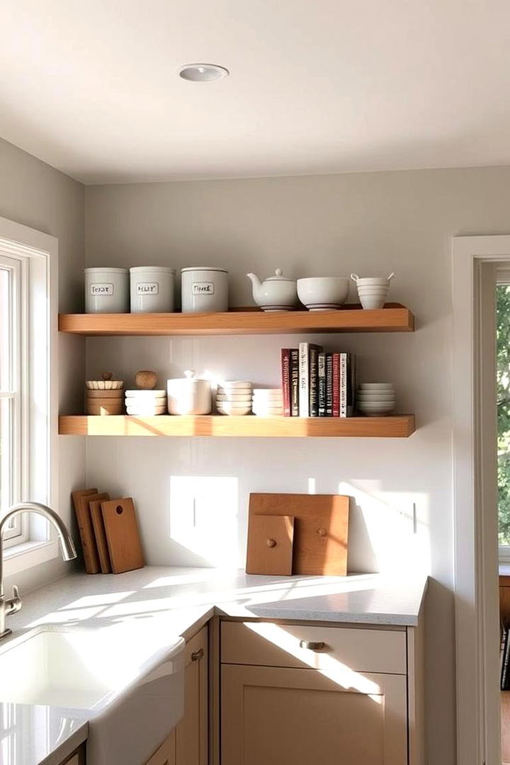 Wall Mounted Shelving Units - 21 Small Kitchen Storage Ideas