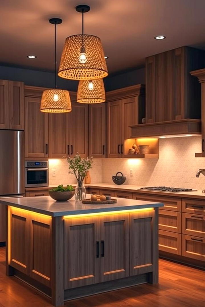 Warm Ambient Lighting - 30 kitchen island decor ideas