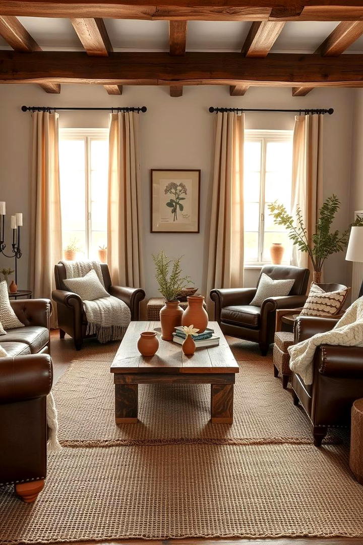 Warm Greige with Rustic Charm - 30 Greige Living Room Ideas