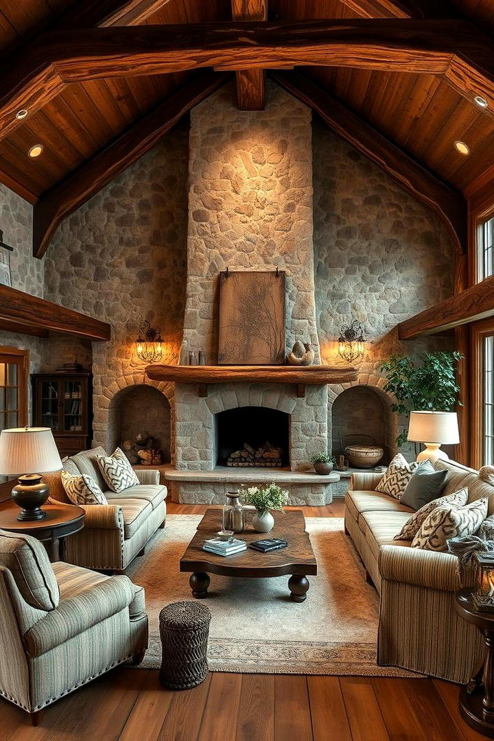 Warm Natural Elements - 21 Country Living Room Ideas