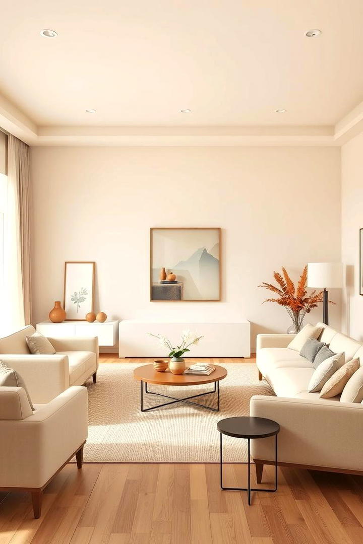 Warm Neutrals Balance - 21 Aesthetic Living Room Ideas