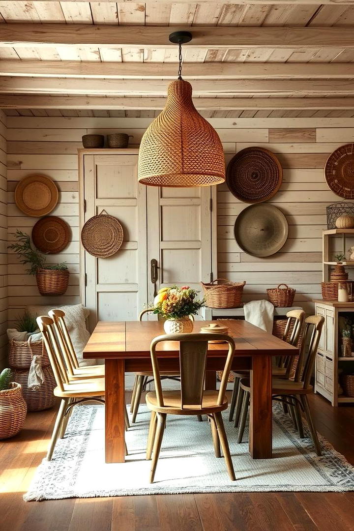 Warm Rustic Textures - 21 French Country Dining Room Ideas