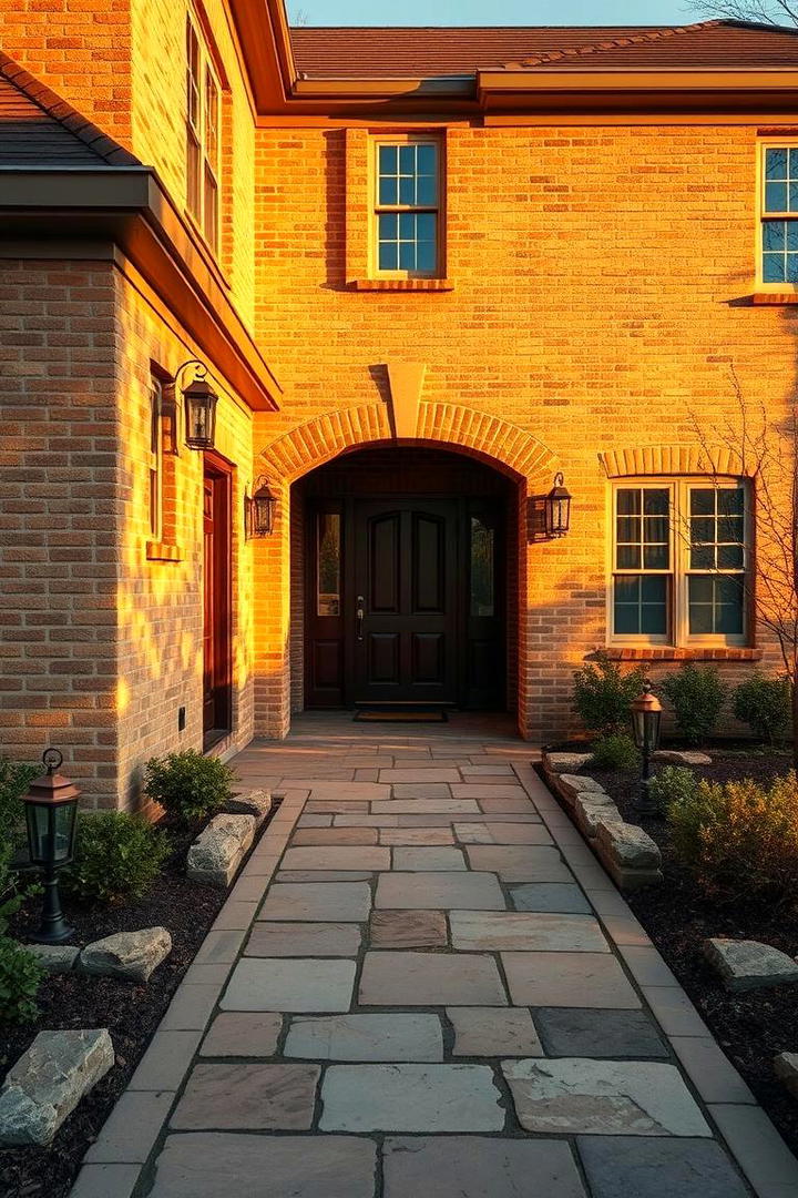 Warm Taupe Harmony - 30 Exterior Brick Paint Color Ideas