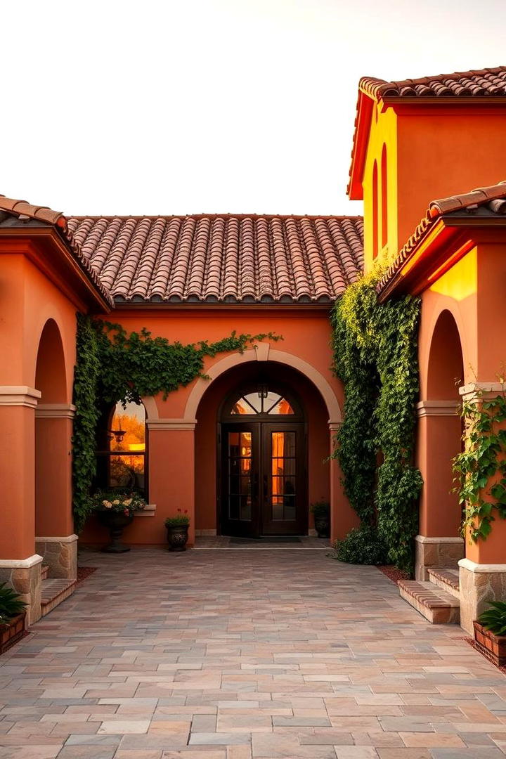 Warm Terracotta Charm - 30 Lake House Exterior Colors Ideas