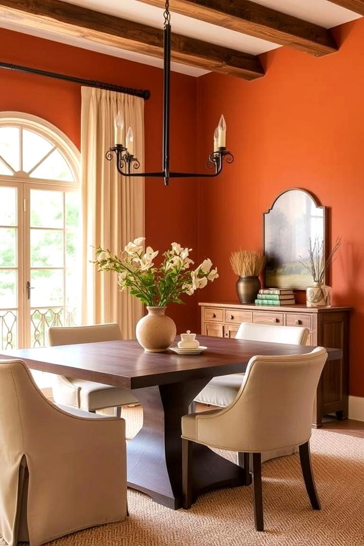 Warm Terracotta Tones - 21 Dining Room Paint Colors