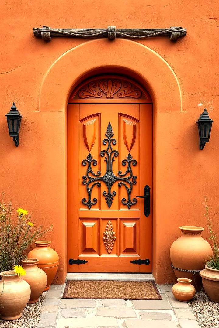 Warm Terracotta Vibe - 21 Front Door Color Ideas