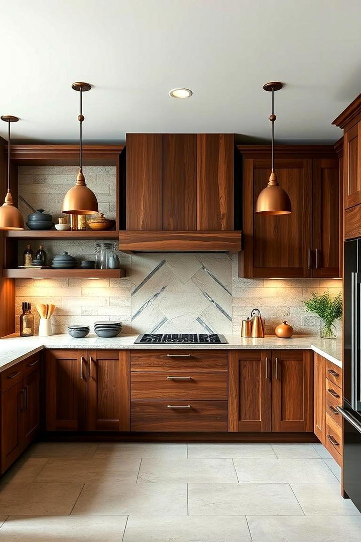 Warm Walnut Finishes - 21 Kitchen Cabinet Color Ideas