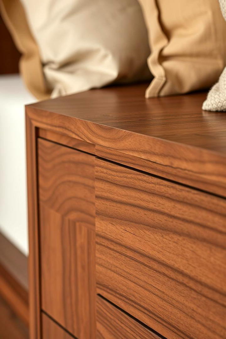 Warm Walnut Tones - 30 Nightstand Ideas