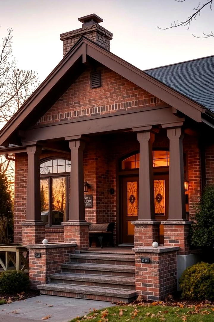 Warm Walnut Wonder - 30 Exterior Brick Paint Color Ideas