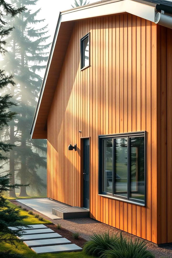 Warm Wooden Cladding - 30 Scandinavian House Exterior Ideas