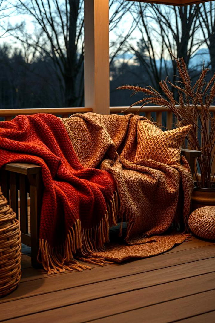 Warm Woolen Throws - 21 Fall Porch Decor Ideas