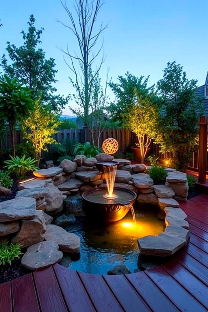 Water Feature Deck - 21 Backyard Deck Ideas