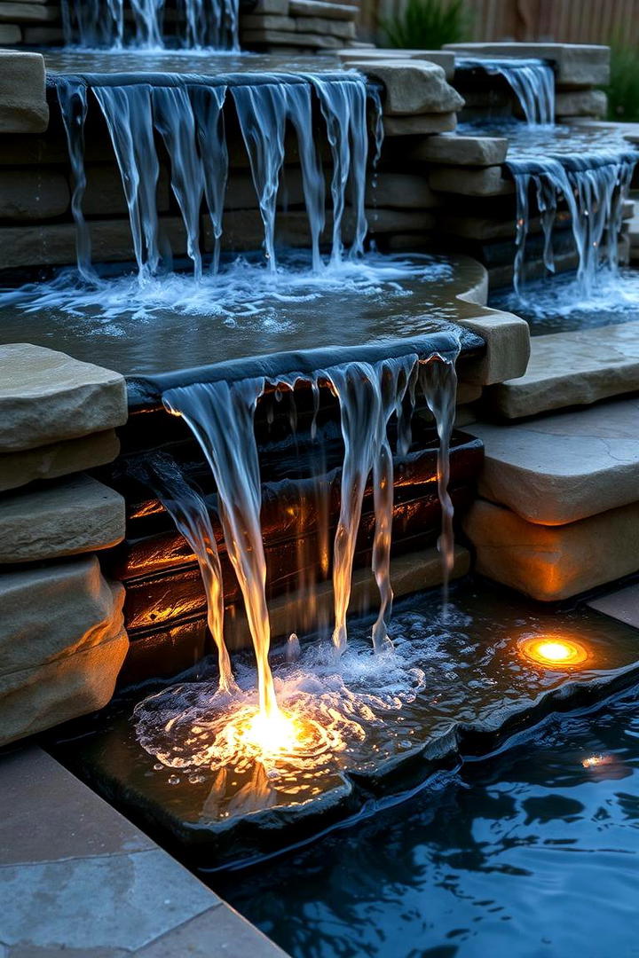 Water Feature Integration - 30 Concrete Pavers Around Pool Ideas