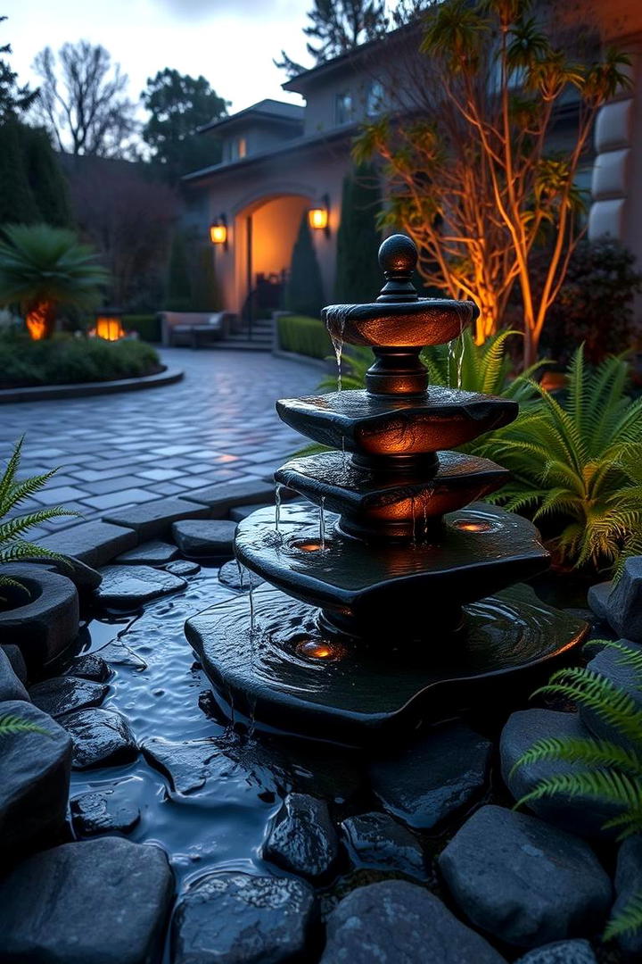 Water Feature Integration - 30 Driveway Landscape Ideas