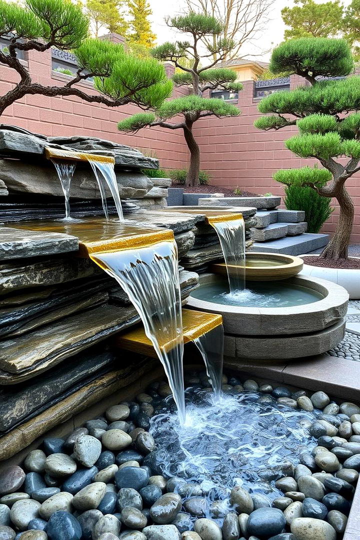 Water Feature Partitions for Tranquil Divides - 21 Patio Privacy Ideas