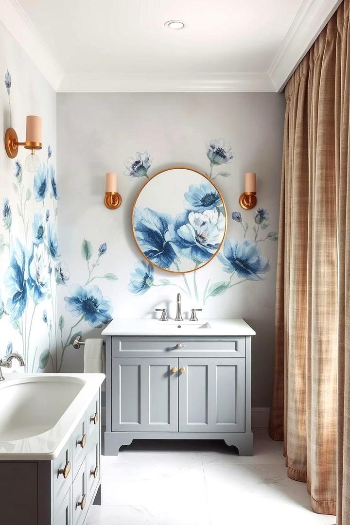 Watercolor Accents - 30 Cottage Bathroom Ideas