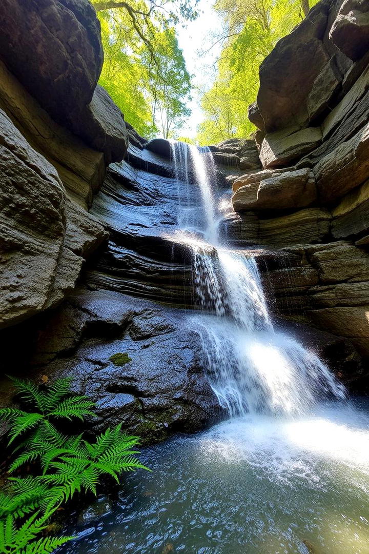 Waterfall Feature and Natural Rock - 30 Pool Landscaping Ideas