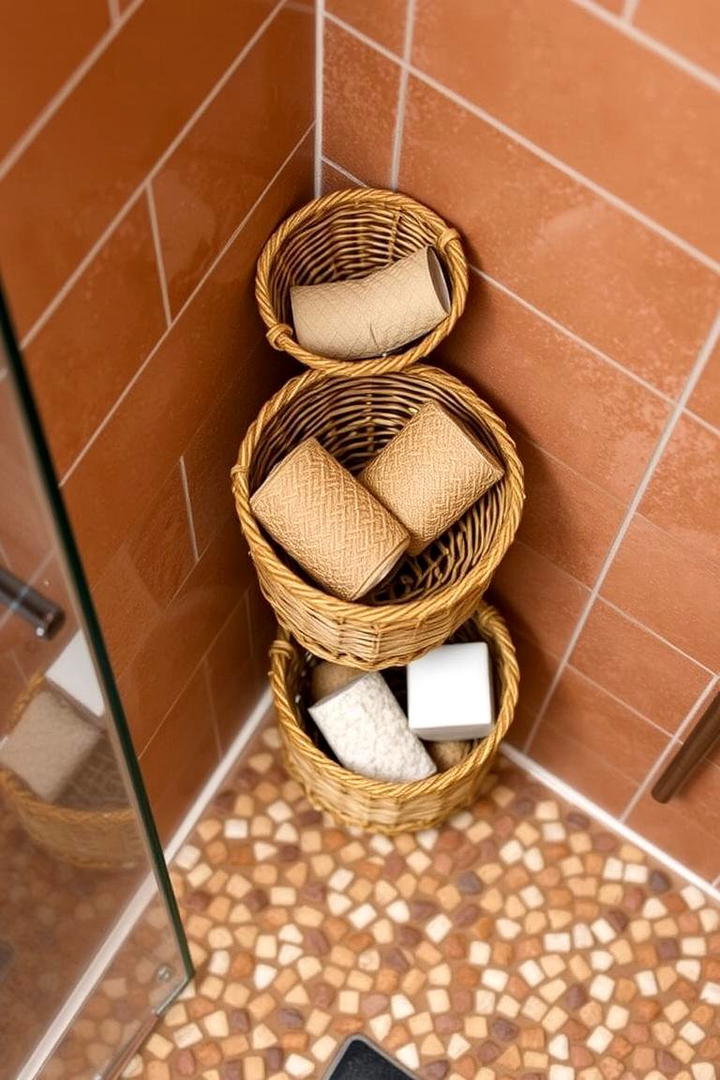 Waterproof Baskets for Versatile Storage - 30 Shower Storage Ideas