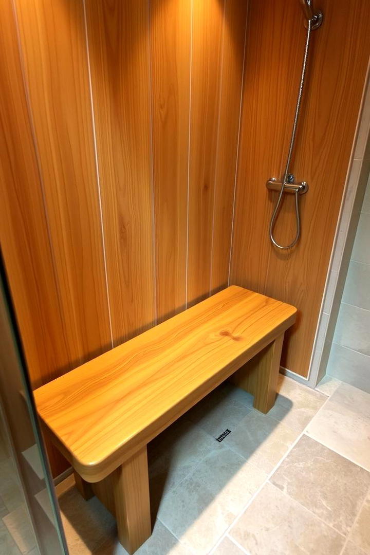 Waterproof Wooden Bench - 30 Shower Bench Ideas